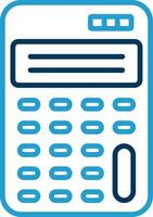 Scientific Calculator Line Blue Two Color Icon vector