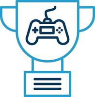 Trophy Line Blue Two Color Icon vector