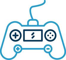 Gaming Console Line Blue Two Color Icon vector