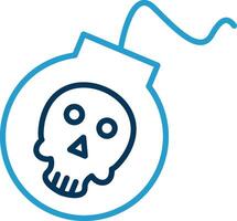 Bomb Line Blue Two Color Icon vector