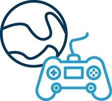 Gaming Line Blue Two Color Icon vector