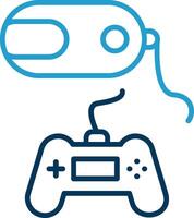 Vr Game Line Blue Two Color Icon vector