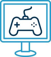 Gaming Line Blue Two Color Icon vector