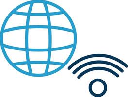 Internet Connection Line Blue Two Color Icon vector