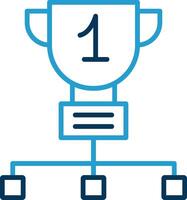 Trophy Line Blue Two Color Icon vector