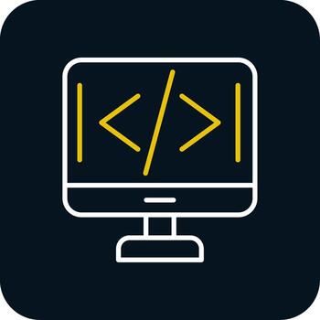 Programming Line Red Circle Icon vector