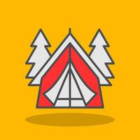 Tent Filled Shadow Icon vector