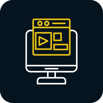 frente final línea rojo circulo icono vector