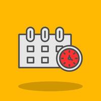 Time Management Filled Shadow Icon vector