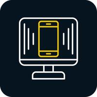 Responsive Design Line Red Circle Icon vector