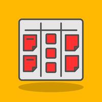 Kanban Filled Shadow Icon vector