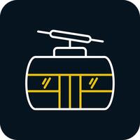 Cableway Line Red Circle Icon vector