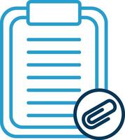 Clipboard Line Blue Two Color Icon vector