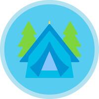 Tent Flat Multi Circle Icon vector