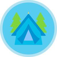 Tent Flat Multi Circle Icon vector