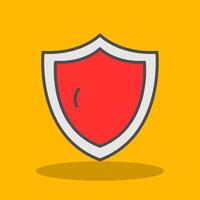 Security Shield Filled Shadow Icon vector