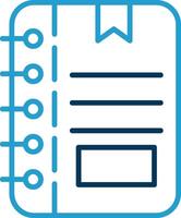 Note Line Blue Two Color Icon vector