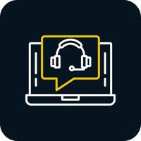 Support Call Line Red Circle Icon vector