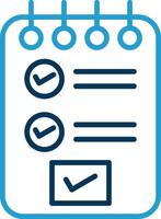 Clipboard Line Blue Two Color Icon vector