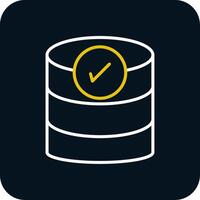 Database Line Red Circle Icon vector