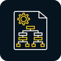 Business Hierarchy Line Red Circle Icon vector