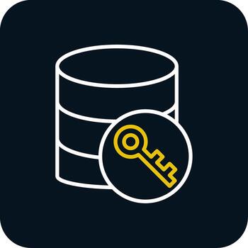 base de datos cifrado línea rojo circulo icono vector