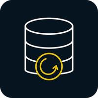 Database Backup Line Red Circle Icon vector