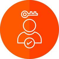 Authentication Line Red Circle Icon vector