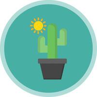 Cactus Flat Multi Circle Icon vector