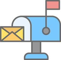 Mailbox Line Filled Light Icon vector