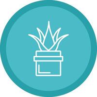 Aloe Vera Line Multi Circle Icon vector