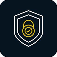 Security Check Line Red Circle Icon vector