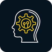 Mind Settings Line Red Circle Icon vector