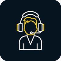 apoyo administración línea rojo circulo icono vector