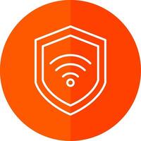 Wifi seguridad línea rojo circulo icono vector