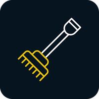 Hay Forks Line Yellow White Icon vector