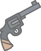 Gun Line Filled Light Icon vector