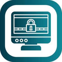 Ransomware Glyph Gradient Corner Icon vector