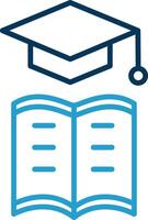 Learning Management Line Blue Two Color Icon vector