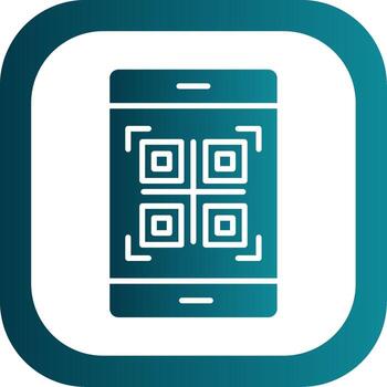qr código glifo degradado esquina icono vector