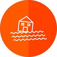 House Line Red Circle Icon vector