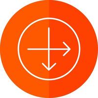 Intersect Line Red Circle Icon vector