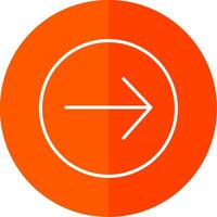 Right Arrow Line Red Circle Icon vector