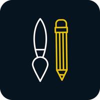 Writing Tool Line Red Circle Icon vector