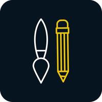 Writing Tool Line Red Circle Icon vector