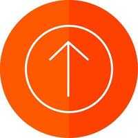 Up Arrow Line Red Circle Icon vector