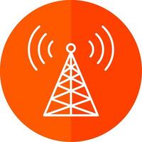 Radio Tower Line Red Circle Icon vector