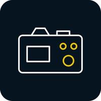 Camera Line Red Circle Icon vector