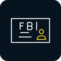 Fbi Line Red Circle Icon vector