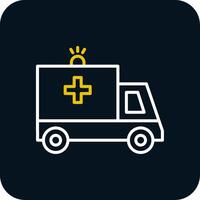 Ambulance Line Red Circle Icon vector